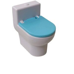 Barbie Malibu House Dollhouse Toilet Replacement Part White Blue Bathroom Piece